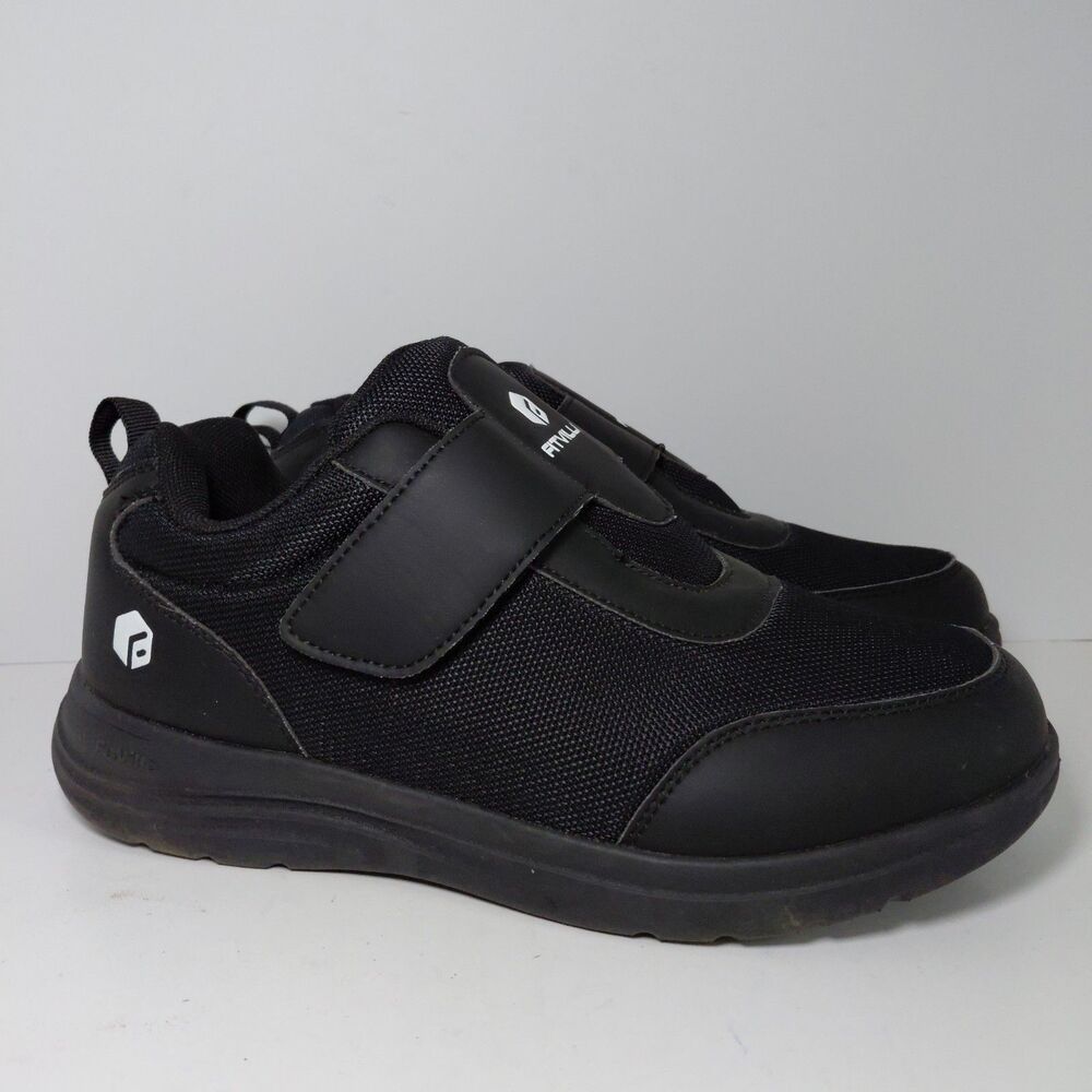 FitVille EasyTop StrapEase V4 Diabetic Shoes Womens Size 10 XW Black Orthopedic